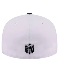 New Era Men's White/Black Las Vegas Raiders Retro Swoop 59FIFTY Fitted Hat