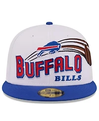 New Era Men's White/Royal Buffalo Bills Retro Swoop 59FIFTY Fitted Hat