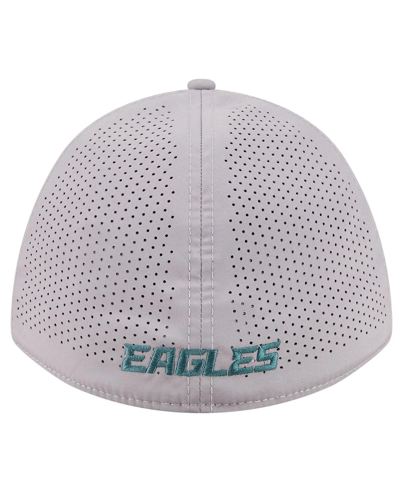 New Era Men's Gray Philadelphia Eagles 39THIRTY M-Crown Flex Fit Hat