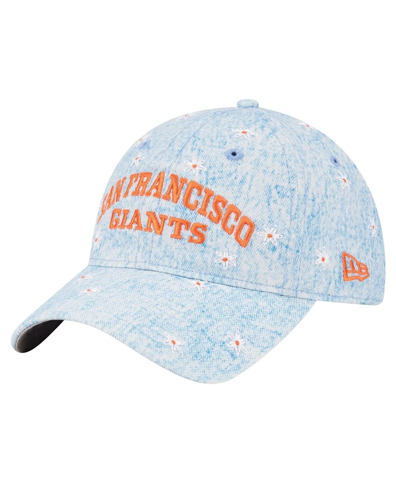 New Era Women's Light Blue San Francisco Giants Daisy All Over 9TWENTY Adjustable Hat