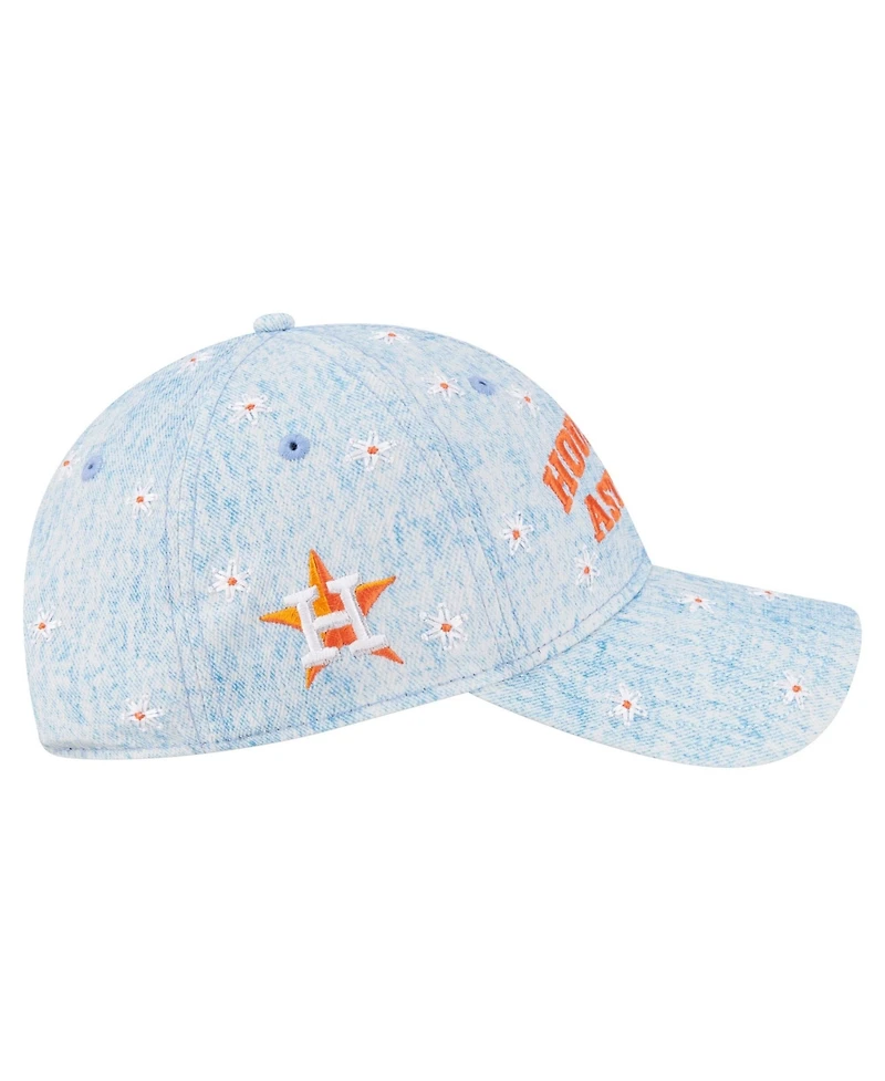 New Era Women's Light Blue Houston Astros Daisy All Over 9TWENTY Adjustable Hat