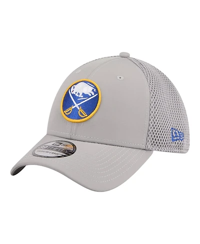New Era Men's Gray Buffalo Sabres Logo 39THIRTY Flex Hat