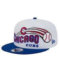 New Era Men's White Chicago Cubs Retro Sweep 9FIFTY Snapback Hat