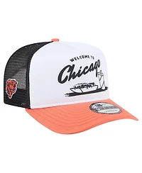 New Era Men's White/Orange Chicago Bears Foodie 9FIFTY A-Frame Trucker Snapback Hat