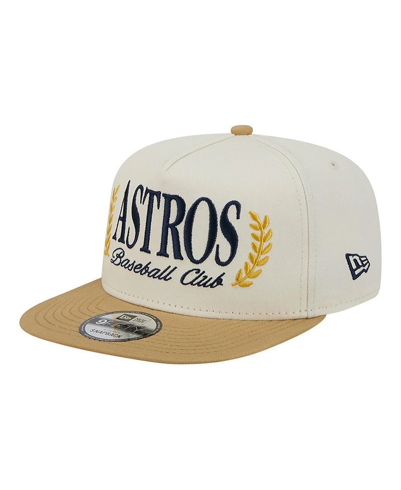 New Era Men's Cream Houston Astros Club 9FIFTY A-Frame Snapback Hat
