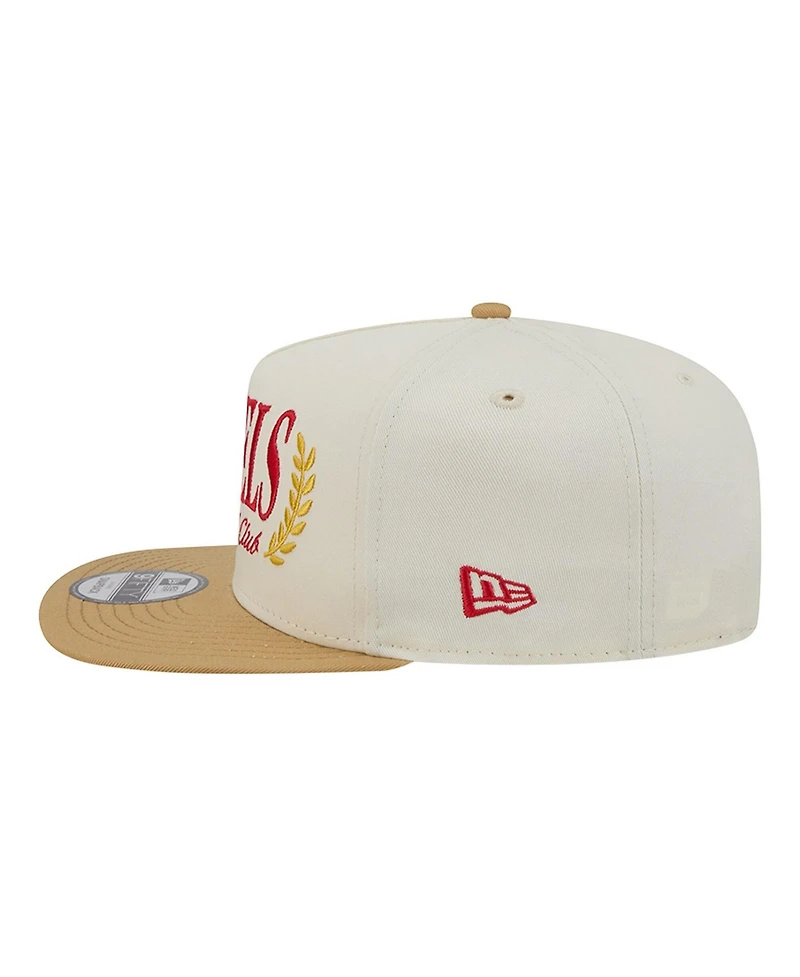 New Era Men's Cream Los Angeles Angels Club 9FIFTY A-Frame Snapback Hat