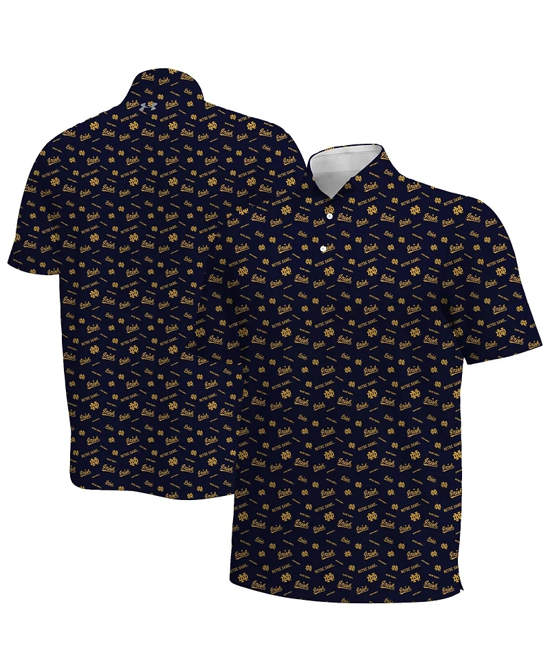 Under Armour Men's Navy Notre Dame Fighting Irish Gameday Armourfuse Polo Shirt