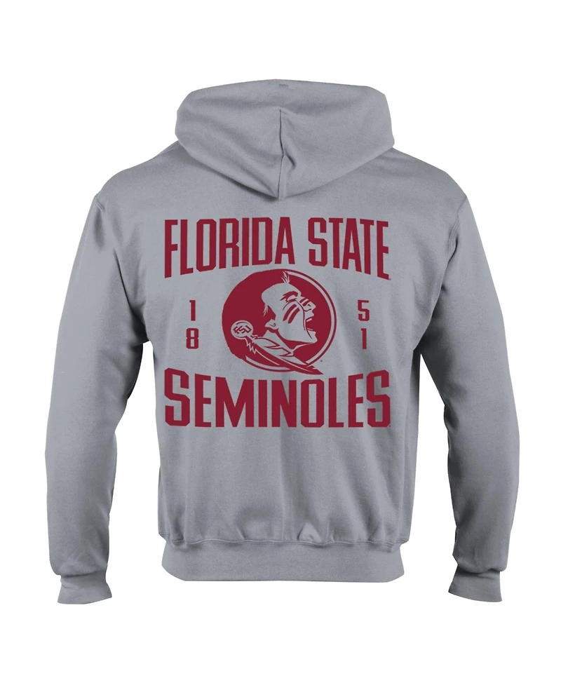Champion Men's Heather Gray Florida State Seminoles Varsity Power blend Full-Zip Fleece Hoodie