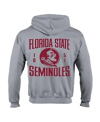 Champion Men's Heather Gray Florida State Seminoles Varsity Power blend Full-Zip Fleece Hoodie