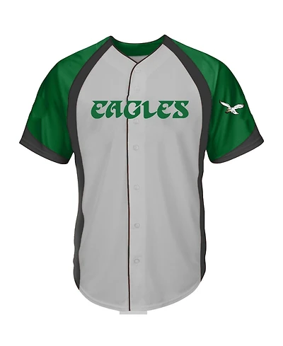 Profile Men's Gray Philadelphia Eagles Big Tall Button-Up Fashion Top
