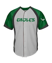 Profile Men's Gray Philadelphia Eagles Big Tall Button-Up Fashion Top