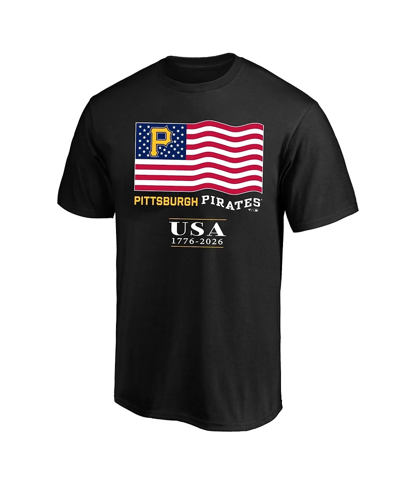 Fanatics Men's Black Pittsburgh Pirates Usa 1776-2026 Big Tall T-Shirt