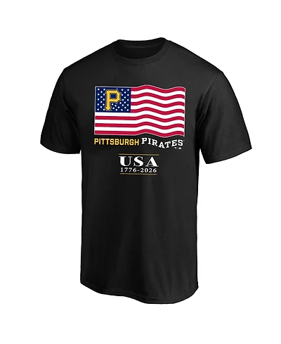Fanatics Men's Black Pittsburgh Pirates Usa 1776-2026 Big Tall T-Shirt