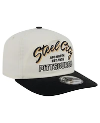 New Era Men's Cream Pittsburgh Steelers Script 19TWENTY Adjustable Hat