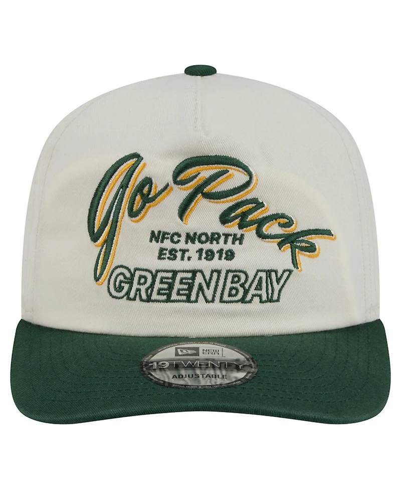 New Era Men's Cream Green Bay Packers Script 19TWENTY Adjustable Hat