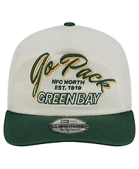New Era Men's Cream Green Bay Packers Script 19TWENTY Adjustable Hat