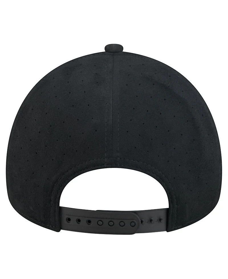 New Era Men's Black New York Yankees Script Text 9FORTY A-Frame Adjustable Hat