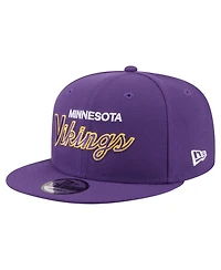 New Era Men's Purple Minnesota Vikings Core Team Script 9FIFTY Snapback Hat