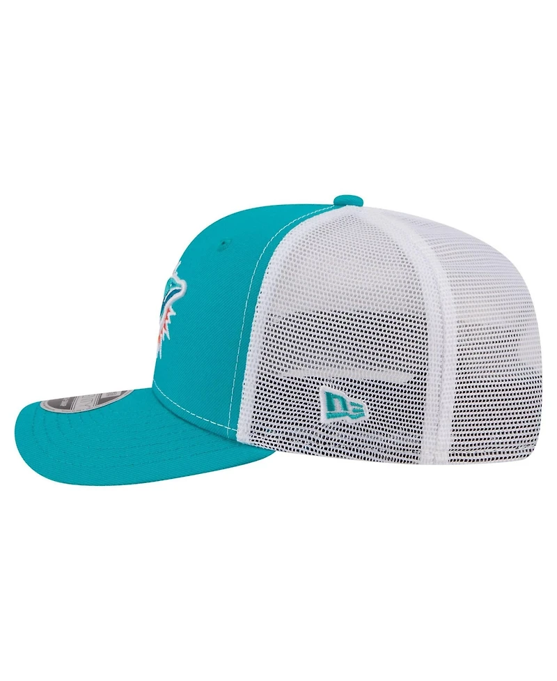 New Era Men's Aqua Miami Dolphins 9SEVENTY Trucker Adjustable Hat