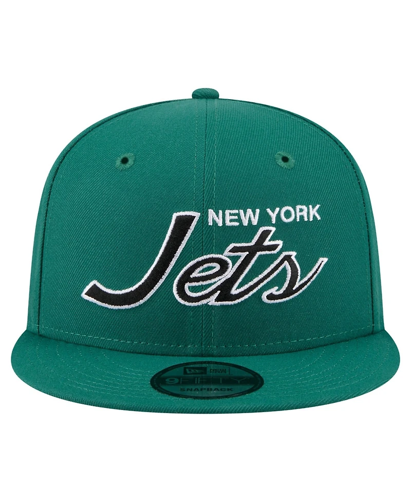 New Era Men's Green New York Jets Core Team Script 9FIFTY Snapback Hat