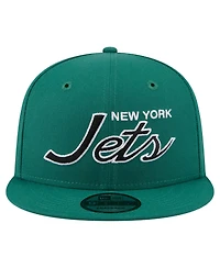New Era Men's Green New York Jets Core Team Script 9FIFTY Snapback Hat