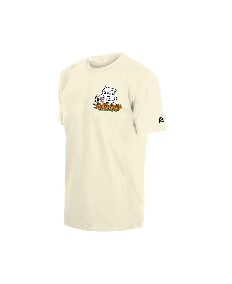 New Era Men's Natural St. Louis Cardinals Dia de los Muertos Sugar Skull T-Shirt