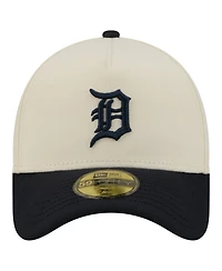 New Era Men's Cream Detroit Tigers Chrome A-Frame 59FORTY Fitted Hat