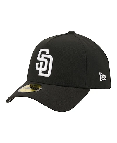 New Era Men's Black San Diego Padres A-Frame 59FORTY Fitted Hat