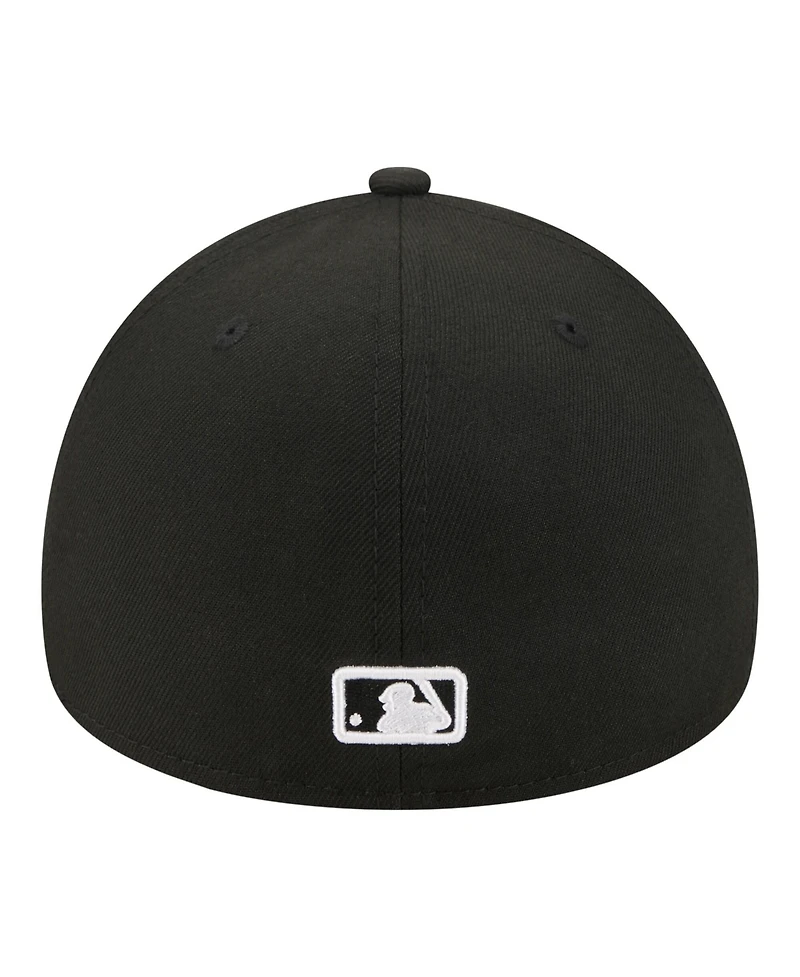 New Era Men's Black Seattle Mariners A-Frame 59FORTY Fitted Hat