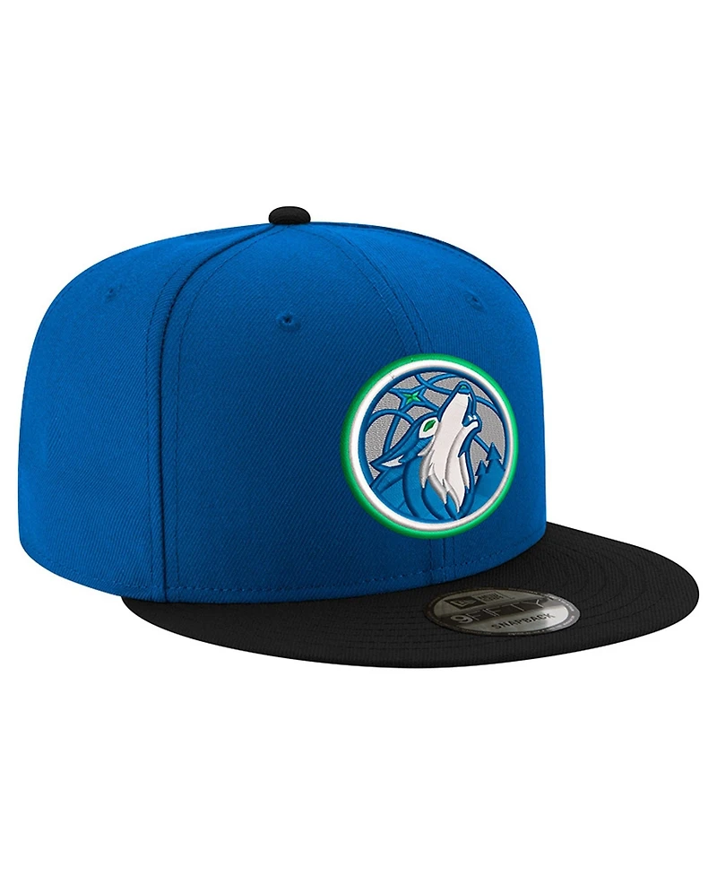 New Era Men's Blue/Black Minnesota Timberwolves 9FIFTY Snapback Hat
