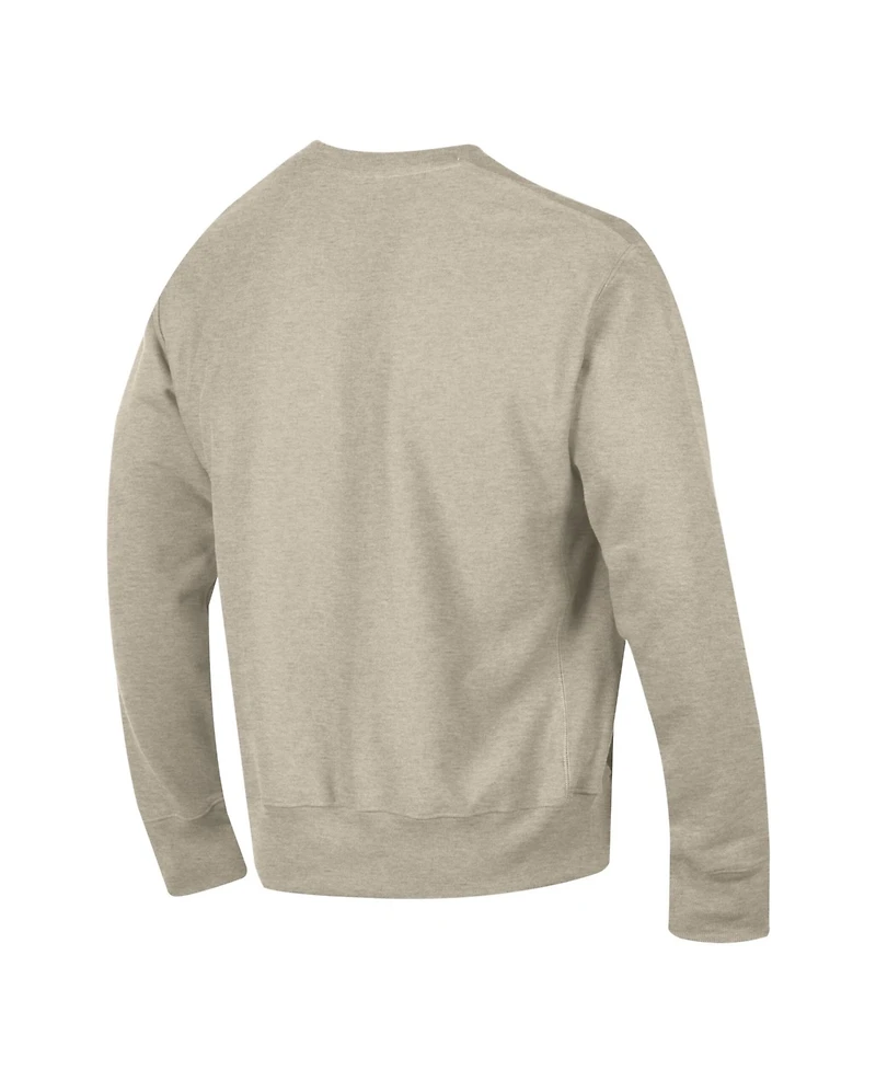 Champion Men's Oatmeal Texas Longhorns Reverse Weave Crewneck Sweatshirt