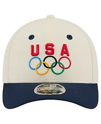 New Era Men's Cream/Navy Team Usa 9FORTY M-Crown Adjustable Hat