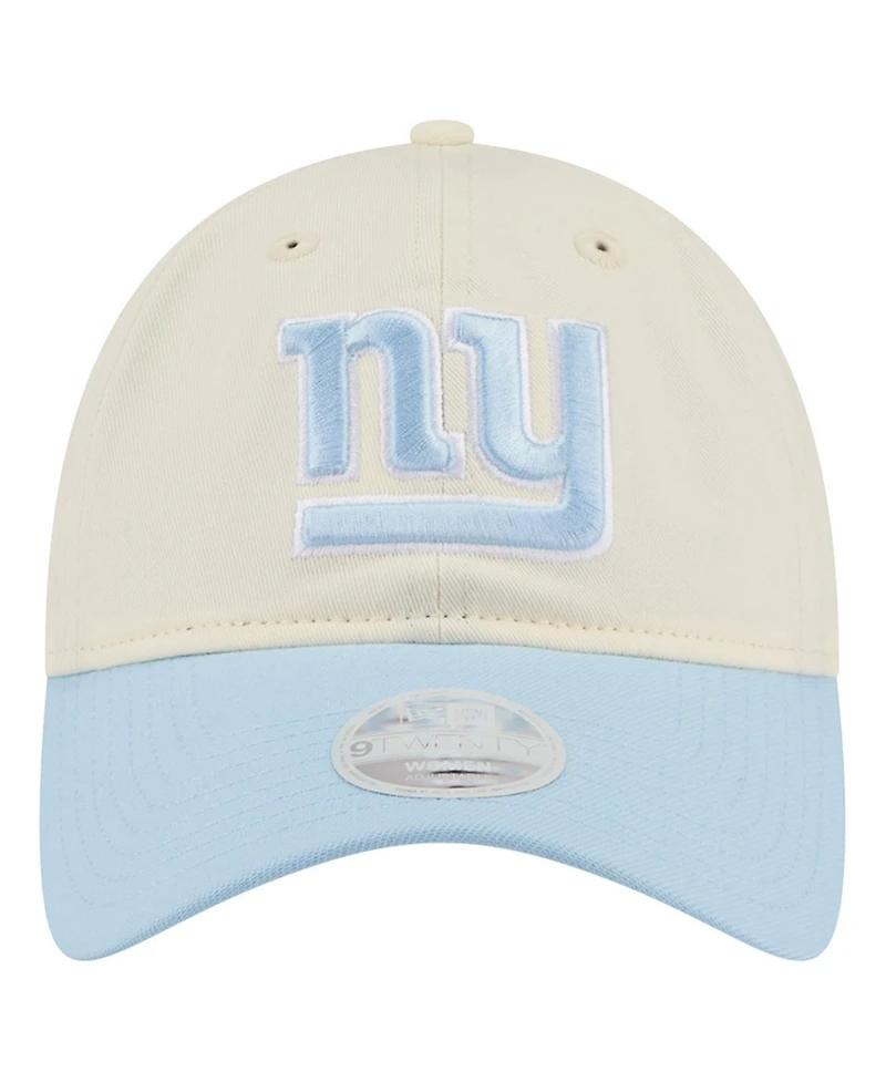 New Era Women's Cream/Coastal Blue New York Giants 9TWENTY Adjustable Hat