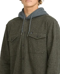 Quiksilver Men's Delton Herringbone Hooded Flannel Shirt