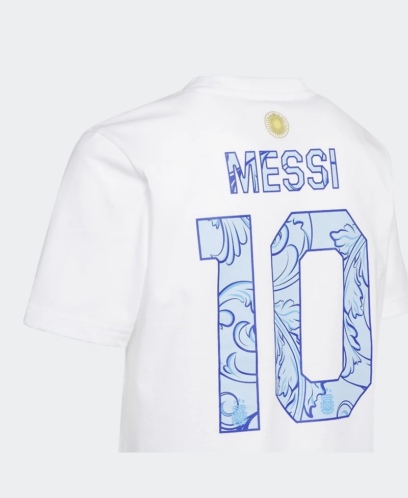 Adidas Big Boys and Girls Lionel Messi White Argentina National Team 2026 Away Jersey Hook Name Number T-Shirt