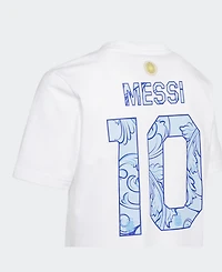 Adidas Big Boys and Girls Lionel Messi White Argentina National Team 2026 Away Jersey Hook Name Number T-Shirt