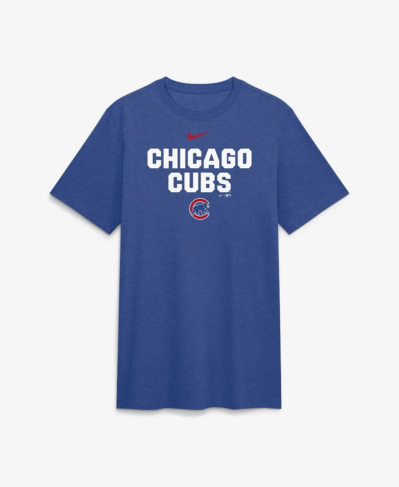 Nike Men's Heather Royal Chicago Cubs Stacked Tri-Blend T-Shirt