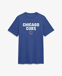 Nike Men's Heather Royal Chicago Cubs Stacked Tri-Blend T-Shirt
