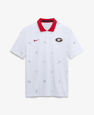 Nike Men's White Georgia Bulldogs Vapor Pattern Dri-fit Polo Shirt