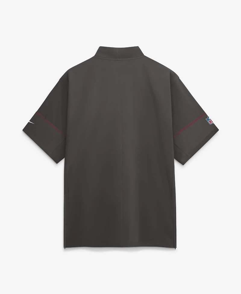 Nike Men's Pewter Tampa Bay Buccaneers Sideline Short Sleeve Quarter-Zip Coaches Jacket