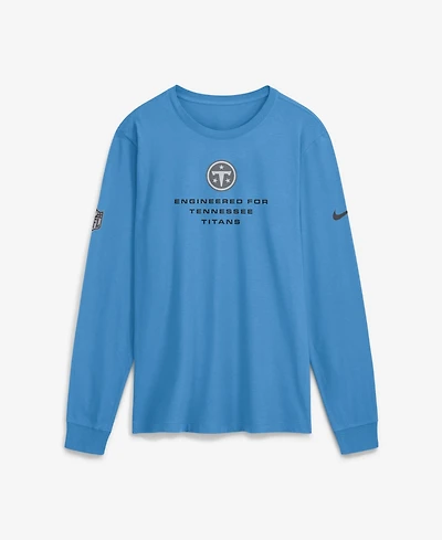 Nike Men's Light Blue Tennessee Titans Sideline Bold Arch Star Dri-fit Long Sleeve T-Shirt