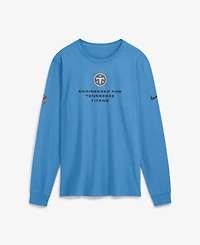 Nike Men's Light Blue Tennessee Titans Sideline Bold Arch Star Dri-fit Long Sleeve T-Shirt
