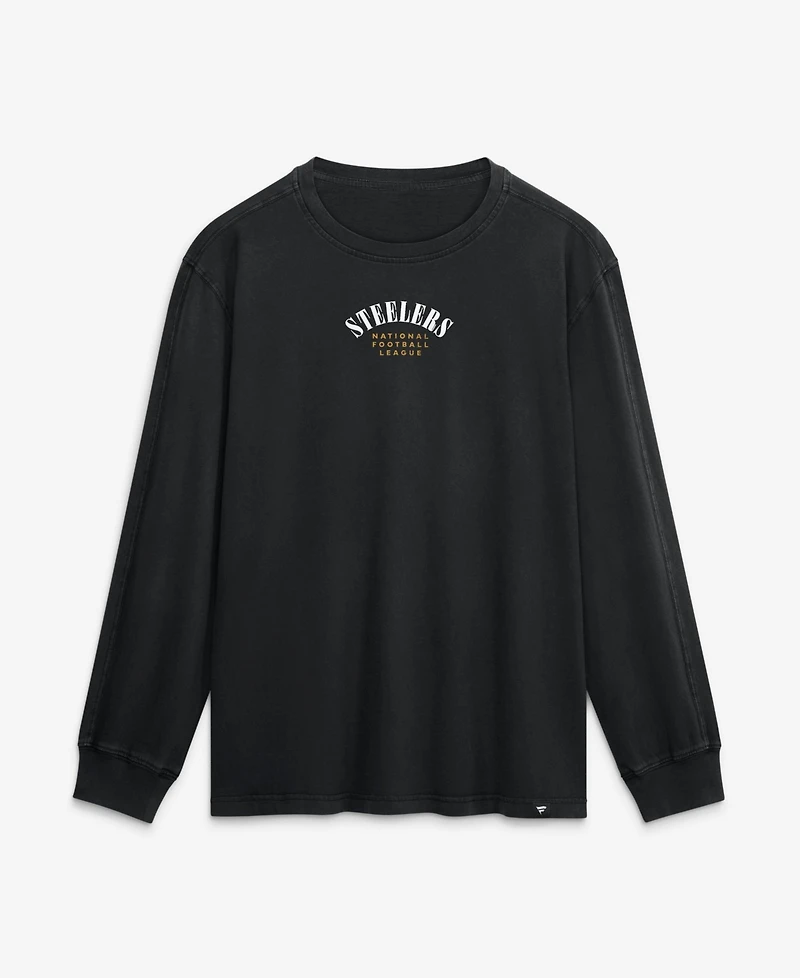 Fanatics Men's Black Pittsburgh Steelers Relaxed Fullback Drive Long Sleeve Fashion Top