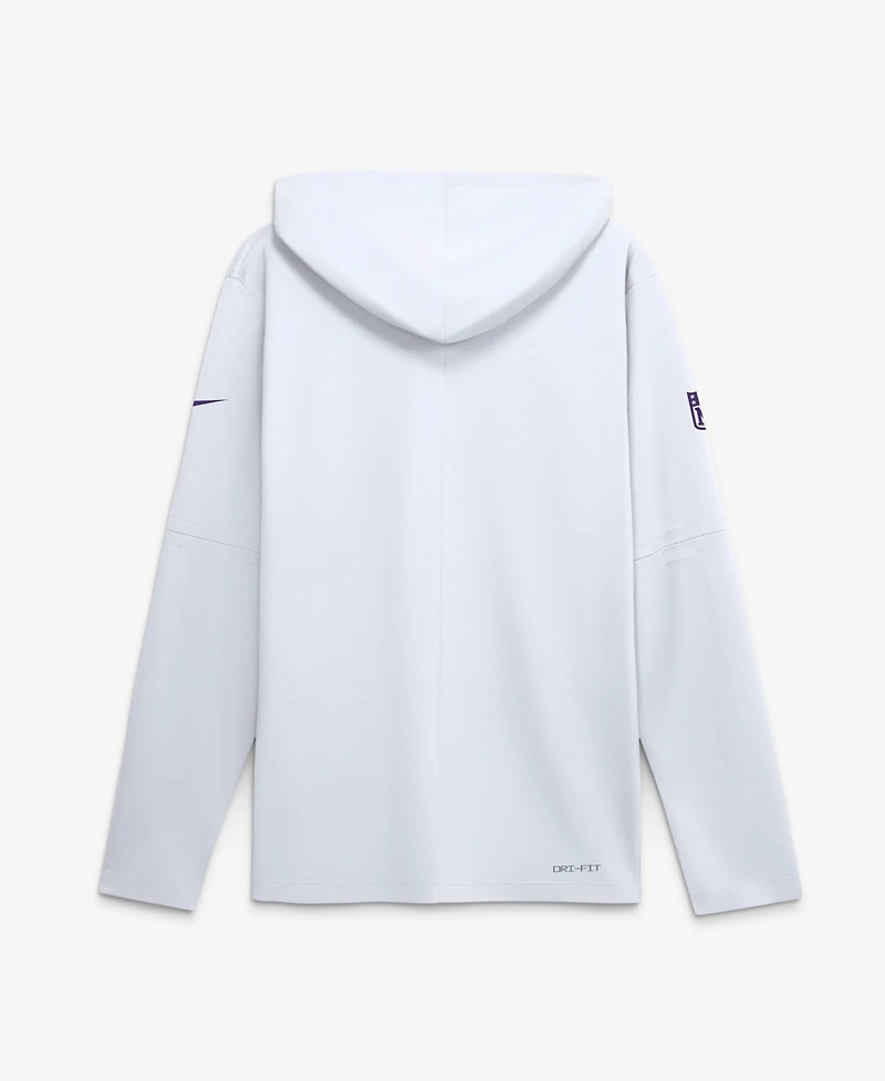 Nike Men's White Minnesota Vikings Sideline Alternate Lightweight Long Sleeve Hooded Dri-fit T-Shirt