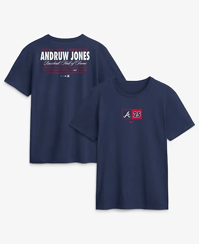Nike Men's Andruw Jones Navy Atlanta Braves 2026 Hall of Fame Stats Name Number T-Shirt