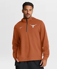 Nike Men's Texas Orange Longhorns Coaches Premium Dri-fit Quarter-Zip Hoodie