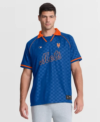 Fanatics Men's Royal New York Mets Homerun Raglan V-Neck Polo Shirt