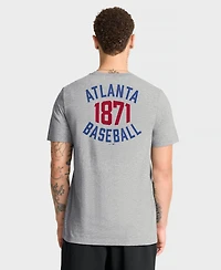 Nike Men's Heather Gray Atlanta Braves Cooperstown 2-Hit T-Shirt