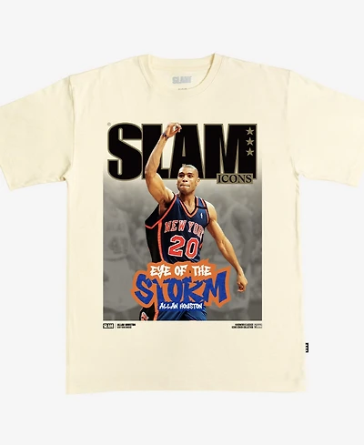 Slam Men's and Women's Allan Houston Cream New York Knicks Hardwood Classics Cover T-Shirt