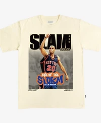 Slam Men's and Women's Allan Houston Cream New York Knicks Hardwood Classics Cover T-Shirt